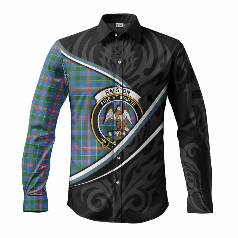 Ralston Tartan Family Crest Long Sleeve Button Shirts Celtic Scottish Thistle Floral - Tartan Vibes Clothing