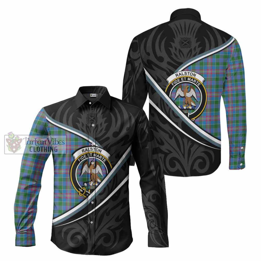 Ralston Tartan Family Crest Long Sleeve Button Shirts Celtic Scottish Thistle Floral - Tartan Vibes Clothing