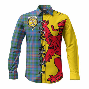 Ralston Tartan Family Crest Long Sleeve Button Shirts Lion Rampant Honor