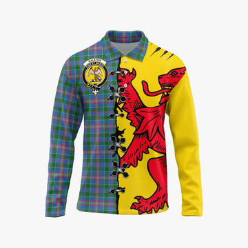 Ralston Tartan Family Crest Long Sleeve Polo Shirt Lion Rampant Honor