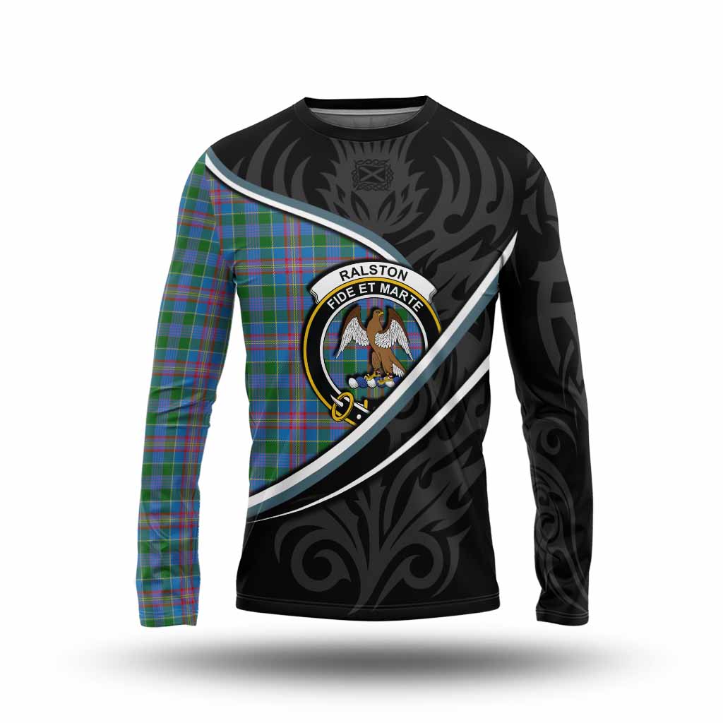 Ralston Tartan Family Crest Long Sleeve T-Shirt Celtic Scottish Thistle Floral - Tartan Vibes Clothing