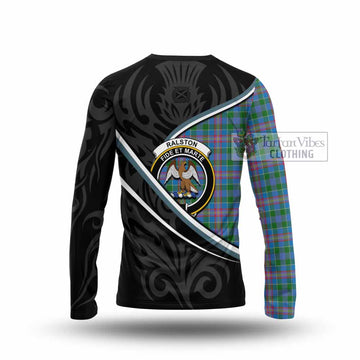 Ralston Tartan Family Crest Long Sleeve T-Shirt Celtic Scottish Thistle Floral - Tartan Vibes Clothing