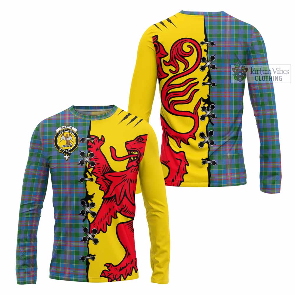 Ralston Tartan Family Crest Long Sleeve T-Shirt Lion Rampant Honor - Tartan Vibes Clothing