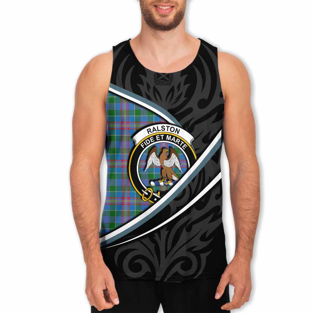 Ralston Tartan Family Crest Men Tank Top Celtic Scottish Thistle Floral - Tartan Vibes Clothing
