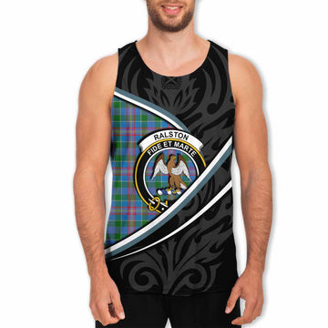 Ralston Tartan Family Crest Men Tank Top Celtic Scottish Thistle Floral