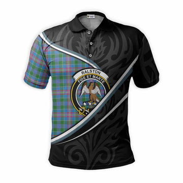 Ralston Tartan Family Crest Polo Shirt Celtic Scottish Thistle Floral