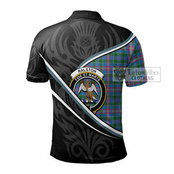 Ralston Tartan Family Crest Polo Shirt Celtic Scottish Thistle Floral