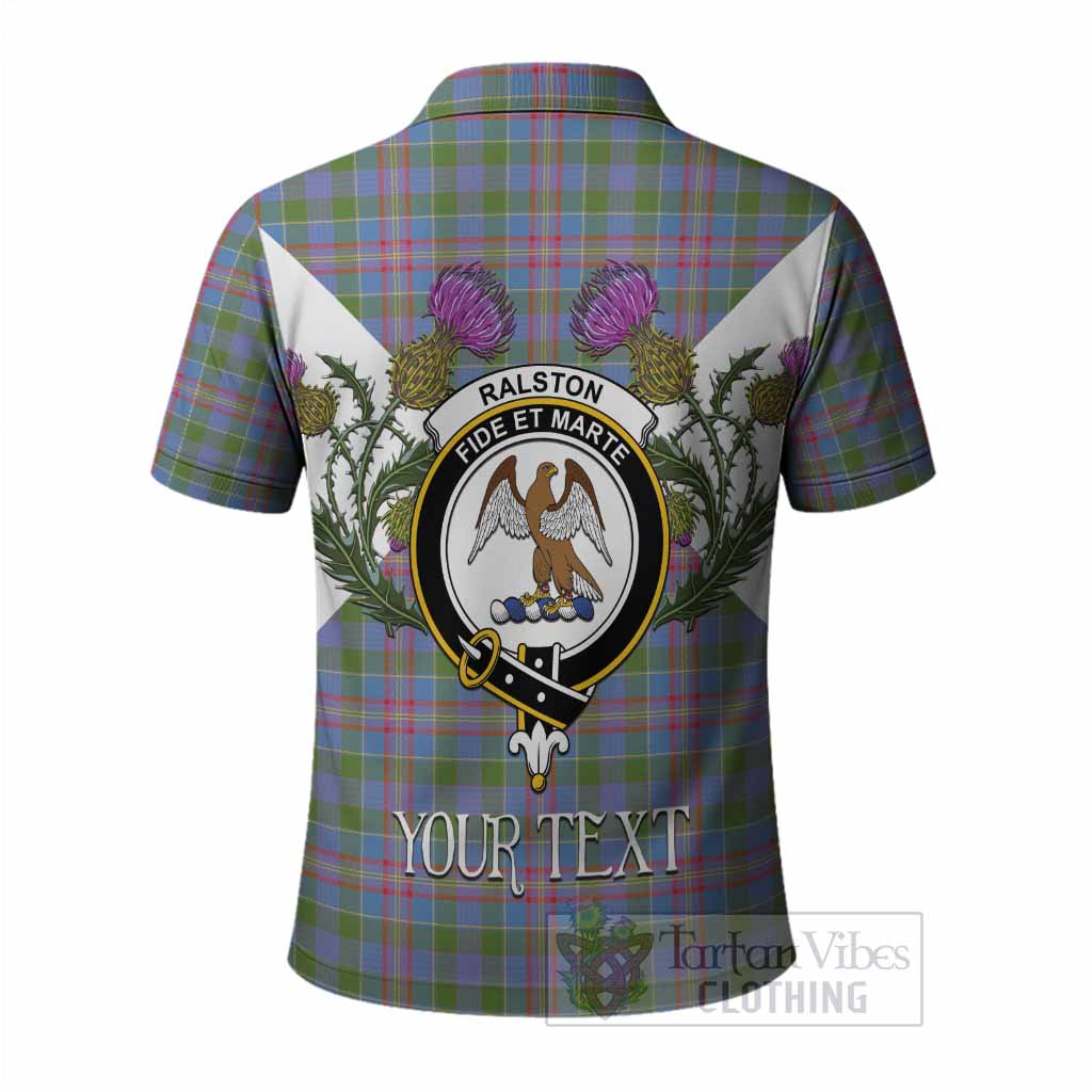 Ralston Tartan Family Crest Polo Shirt Scottish Burns Night Thistle Floral