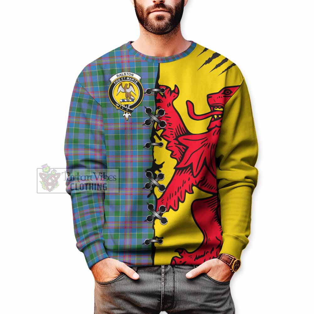 Ralston Tartan Family Crest Sweatshirt Lion Rampant Honor - Tartan Vibes Clothing