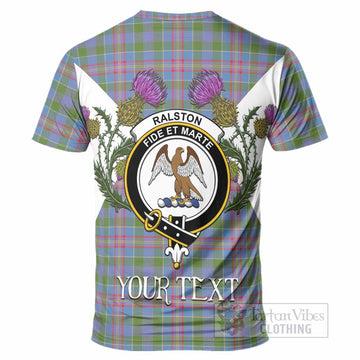 Ralston Tartan Family Crest T-Shirt Scottish Burns Night Thistle Floral