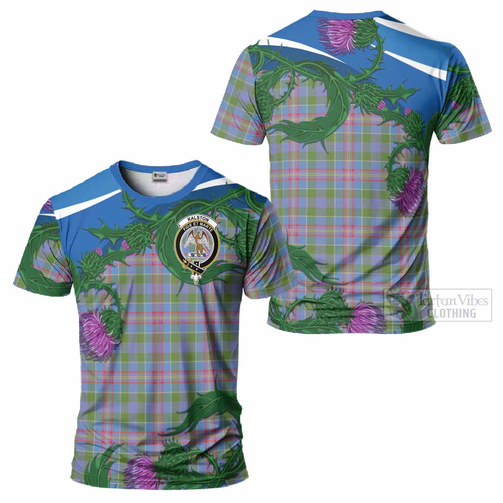 Ralston Tartan Family Crest T-Shirt Thistle in Minimalism