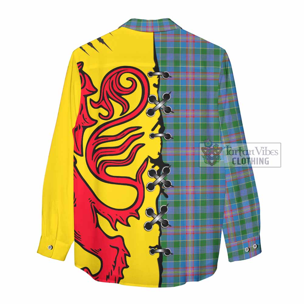Ralston Tartan Family Crest Women Casual Shirt Lion Rampant Honor - Tartan Vibes Clothing