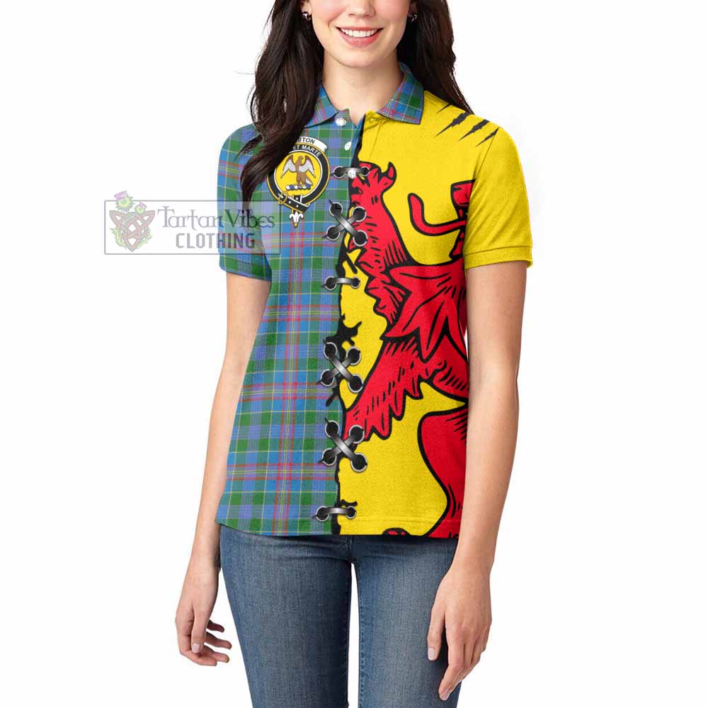 Ralston Tartan Family Crest Women's Polo Shirt Lion Rampant Honor - Tartan Vibes Clothing