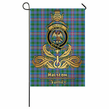 Ralston Tartan Garden Flag with Highland Thistle Cherish Family Crest Style