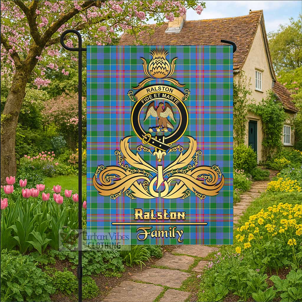 Ralston Tartan Garden Flag with Highland Thistle Cherish Family Crest Style - Tartan Vibes Clothing