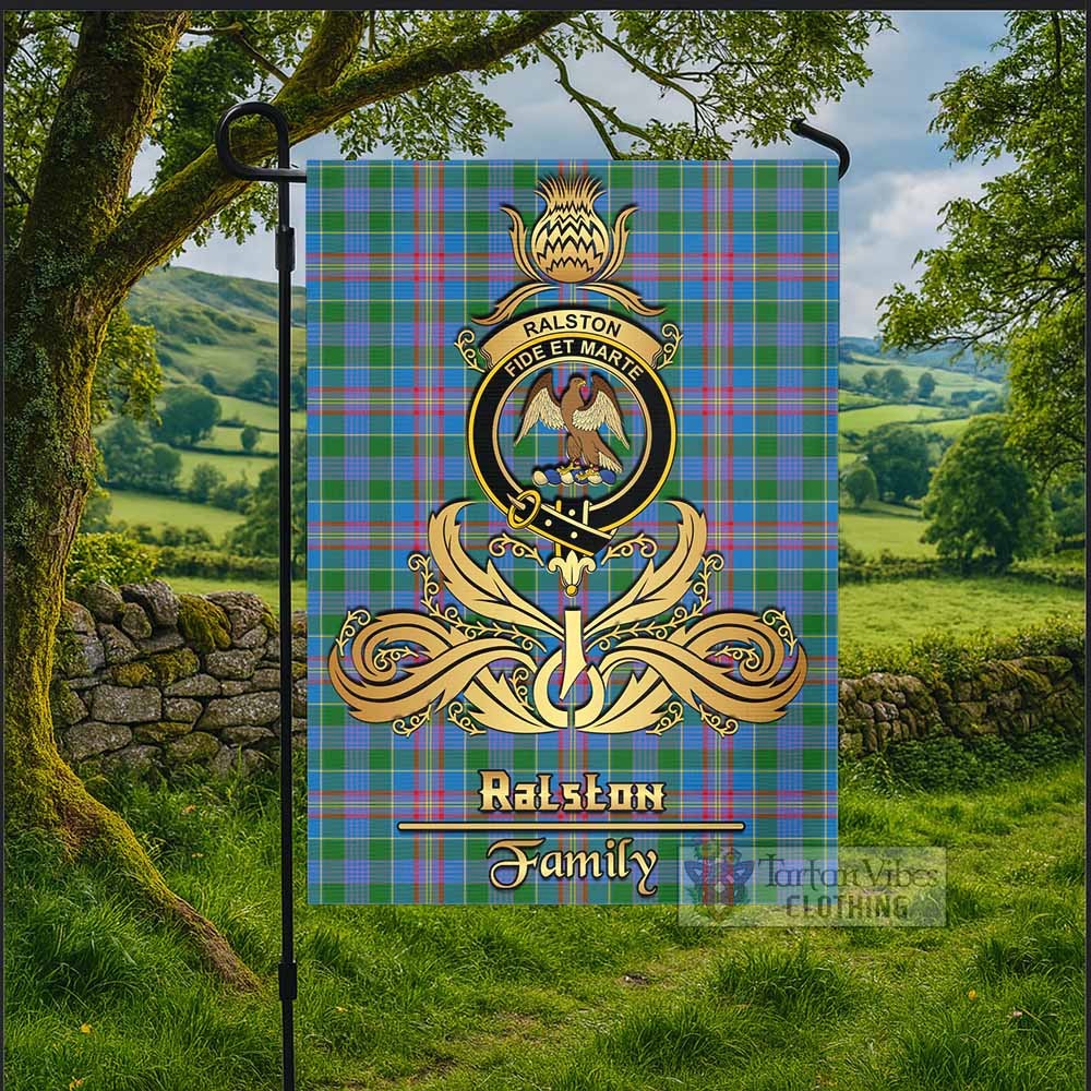 Ralston Tartan Garden Flag with Highland Thistle Cherish Family Crest Style - Tartan Vibes Clothing