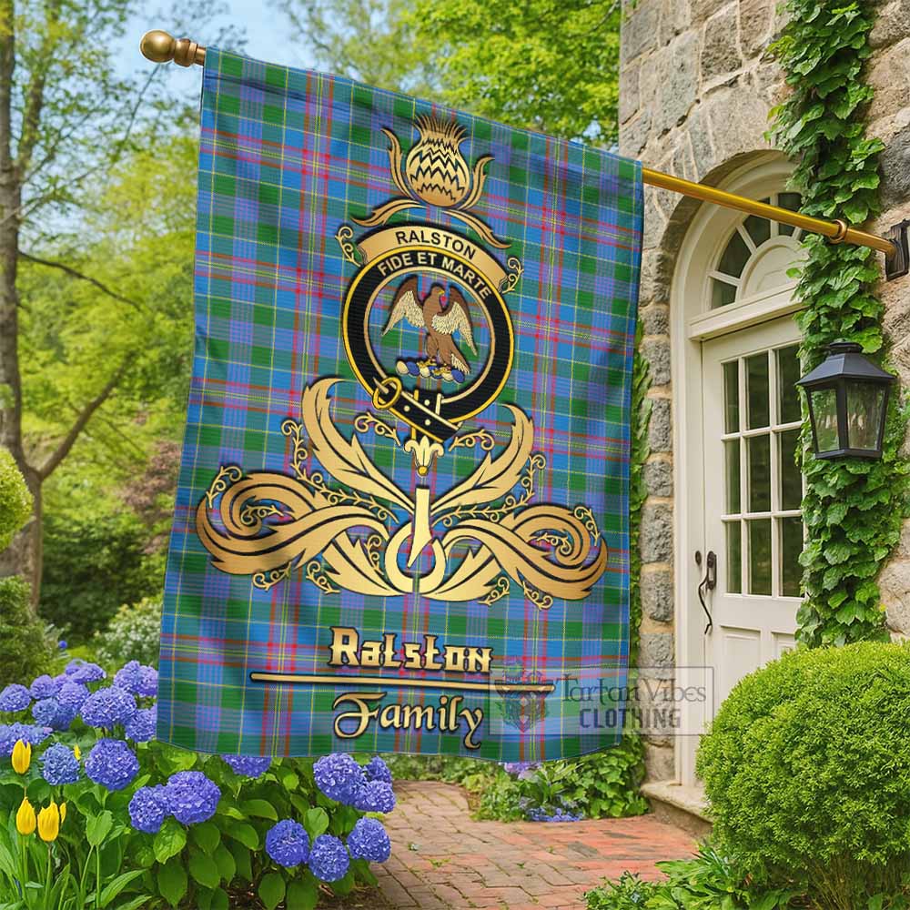 Ralston Tartan Garden Flag with Highland Thistle Cherish Family Crest Style - Tartan Vibes Clothing