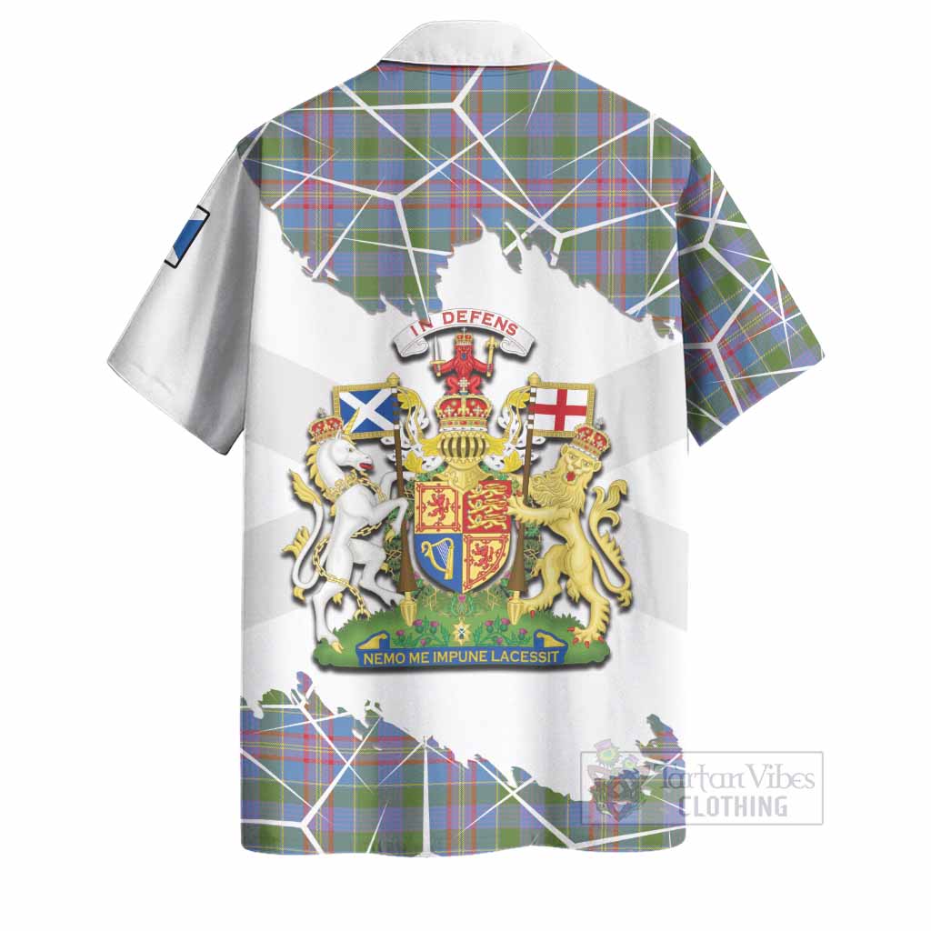 Ralston Tartan Hawaiian Shirt with Family Crest and Lion Rampant Grunge Style