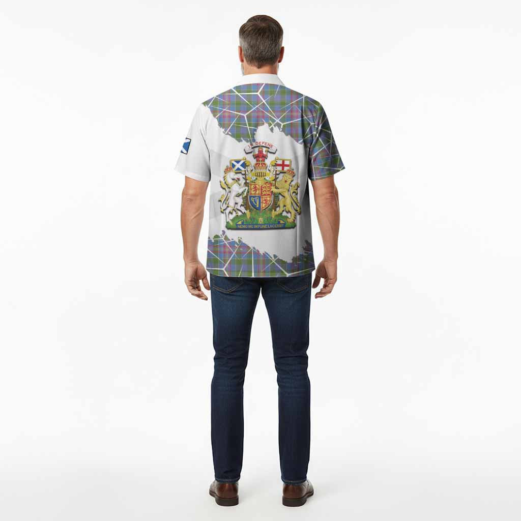 Ralston Tartan Hawaiian Shirt with Family Crest and Lion Rampant Grunge Style