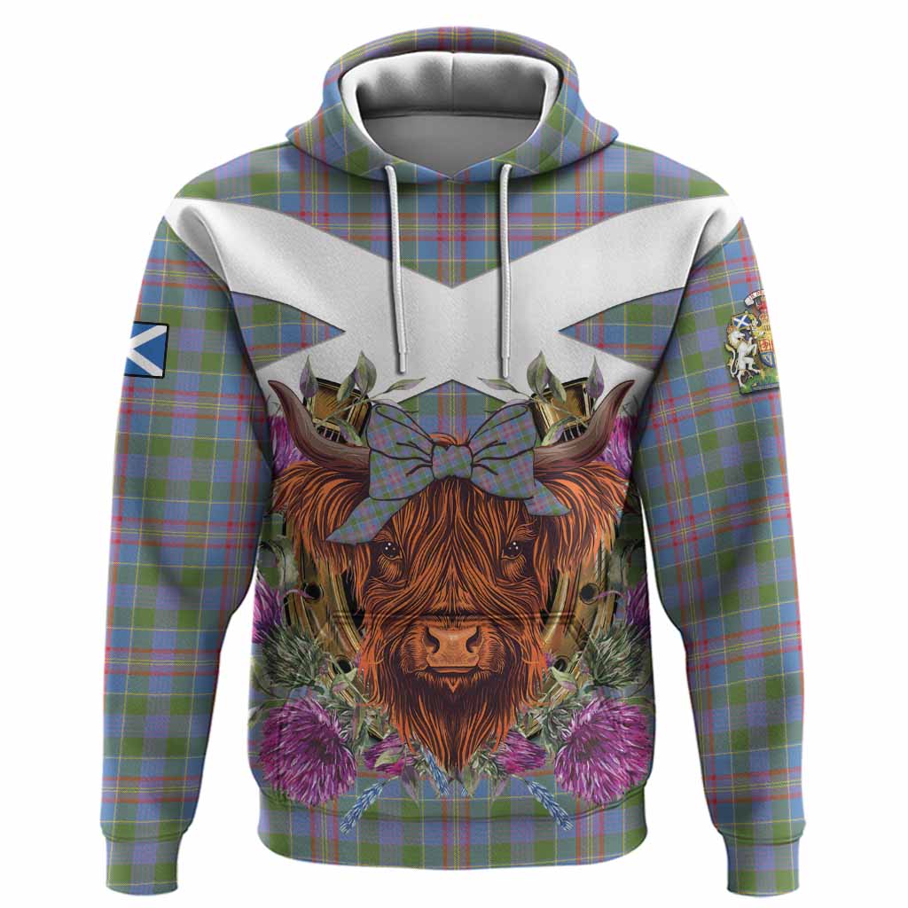 Ralston Tartan Hoodie Scottish Thistle Heilan Coo