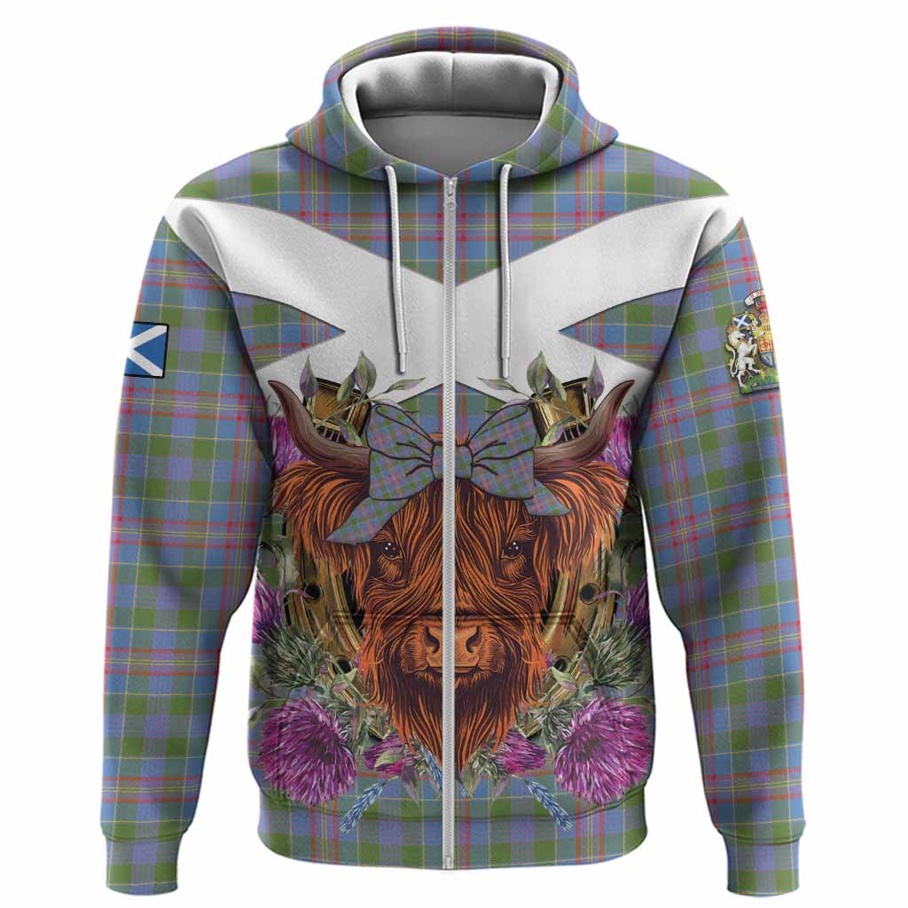 Ralston Tartan Hoodie Scottish Thistle Heilan Coo