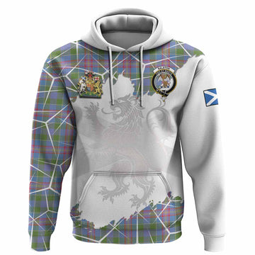 Ralston Tartan Hoodie with Family Crest and Lion Rampant Grunge Style