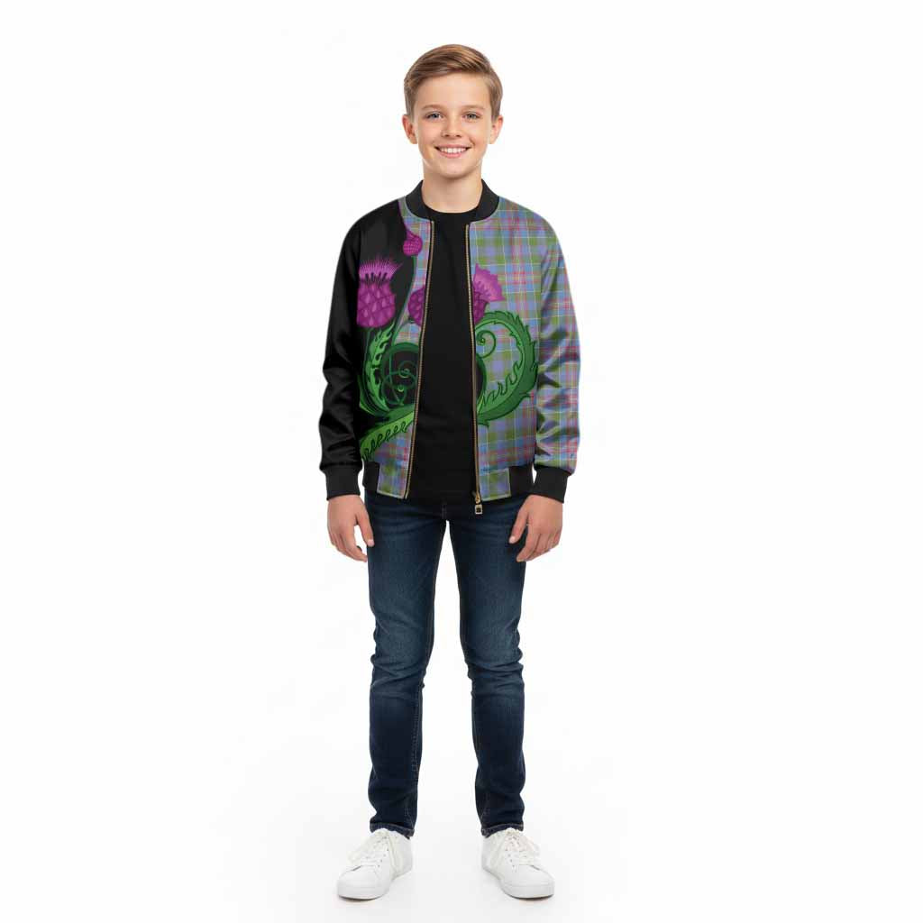 Ralston Tartan Kid Bomber Jacket Traditional Scottish Thistle