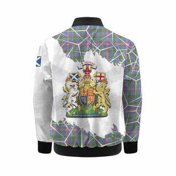 Ralston Tartan Kid Bomber Jacket with Family Crest and Lion Rampant Grunge Style
