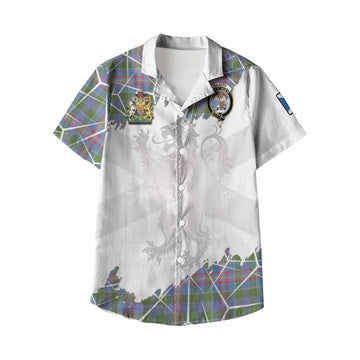 Ralston Tartan Kid Hawaiian Shirt with Family Crest and Lion Rampant Grunge Style