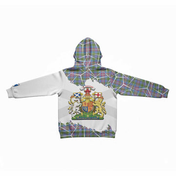 Ralston Tartan Kid Hoodie with Family Crest and Lion Rampant Grunge Style
