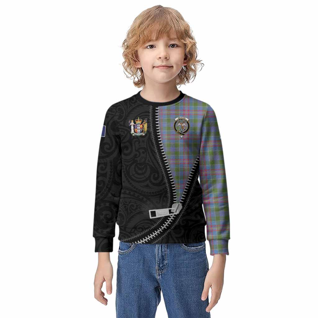 Ralston Tartan Kid Knitted Sweatshirt New Zealand Pattern Unique Zipper Stylized