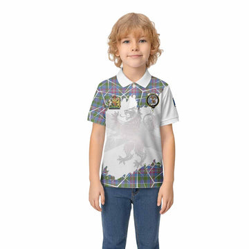 Ralston Tartan Kid Polo Shirt with Family Crest and Lion Rampant Grunge Style