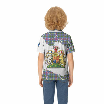 Ralston Tartan Kid Polo Shirt with Family Crest and Lion Rampant Grunge Style