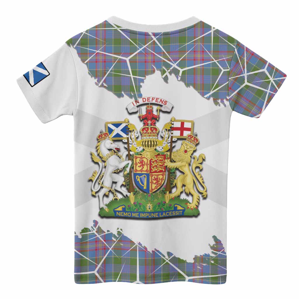 Ralston Tartan Kid T-shirt with Family Crest and Lion Rampant Grunge Style