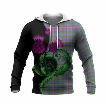 Ralston Tartan Knitted Hoodie Traditional Scottish Thistle