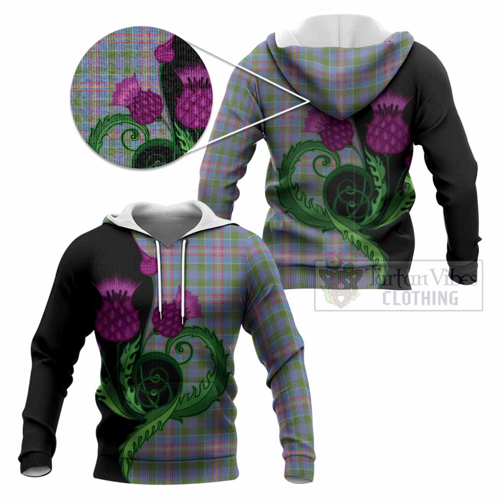Ralston Tartan Knitted Hoodie Traditional Scottish Thistle