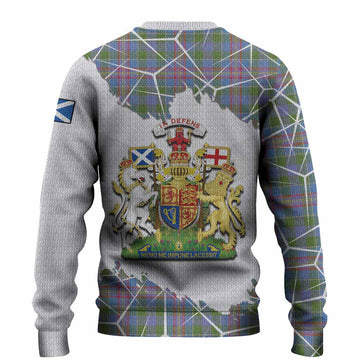 Ralston Tartan Knitted Sweater with Family Crest and Lion Rampant Grunge Style