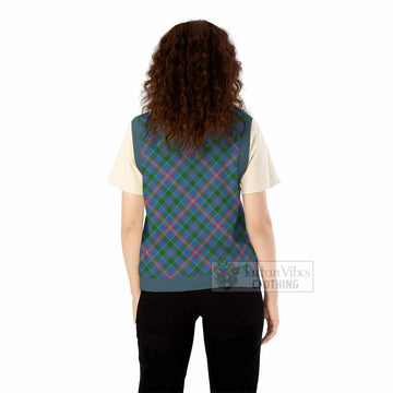 Ralston Tartan Knitted V-Neck Vest with Family Crest Cross Style