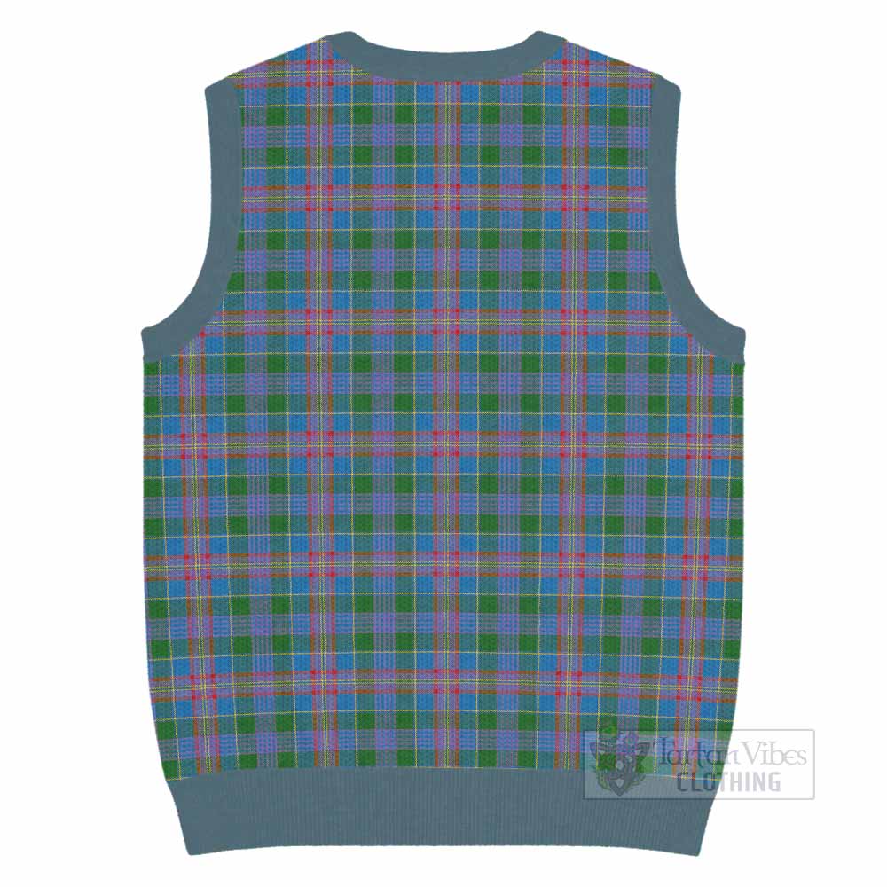 Ralston Tartan Knitted V-Neck Vest with Family Crest - Tartan Vibes Clothing