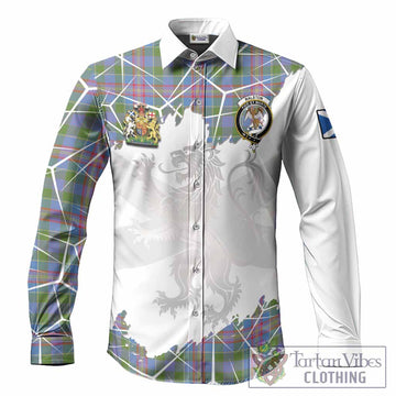 Ralston Tartan Long Sleeve Button Shirts with Family Crest and Lion Rampant Grunge Style