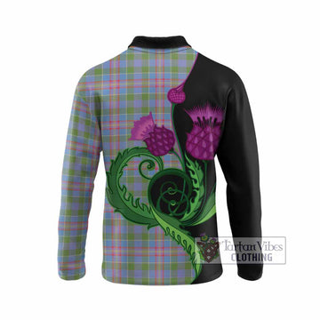 Ralston Tartan Long Sleeve Polo Shirt Traditional Scottish Thistle