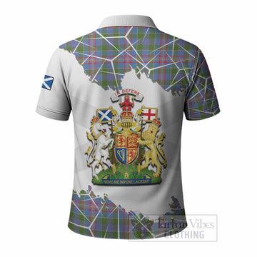 Ralston Tartan Polo Shirt with Family Crest and Lion Rampant Grunge Style