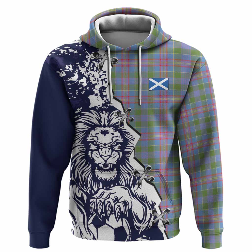 Ralston Tartan Scottish Hoodie Angry Lion With Soccer Ball Style