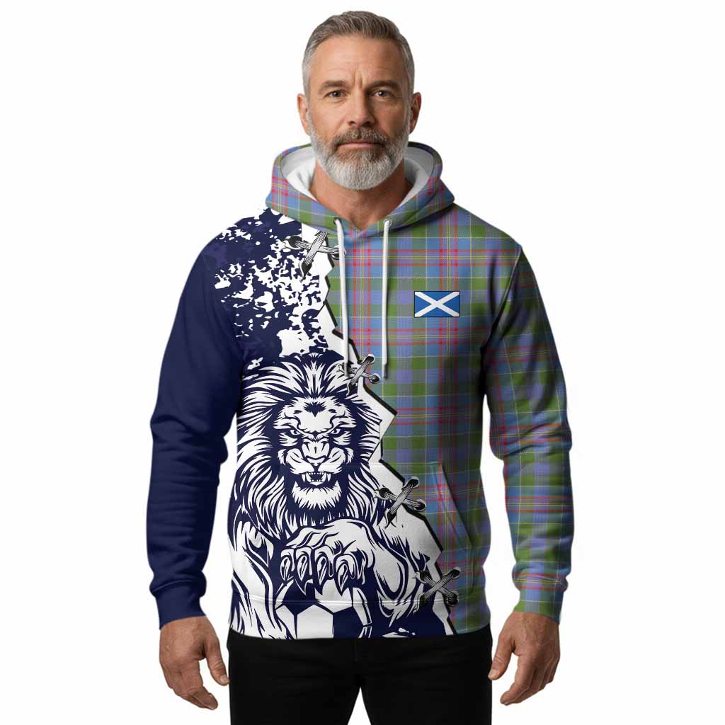 Ralston Tartan Scottish Hoodie Angry Lion With Soccer Ball Style