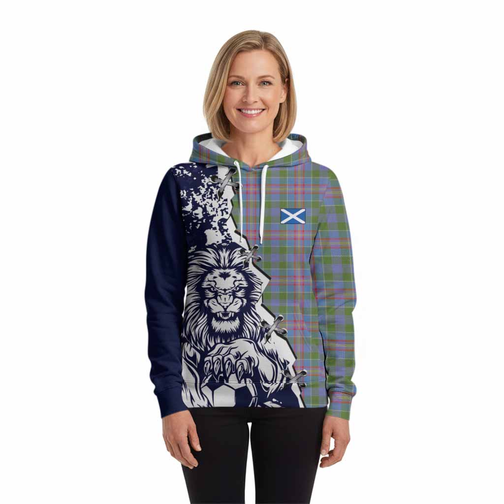 Ralston Tartan Scottish Hoodie Angry Lion With Soccer Ball Style