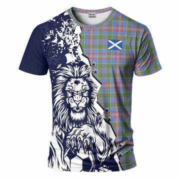 Ralston Tartan Scottish T-Shirt Angry Lion With Soccer Ball Style