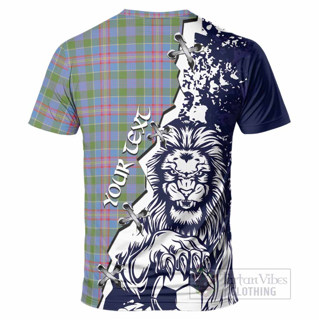 Ralston Tartan Scottish T-Shirt Angry Lion With Soccer Ball Style