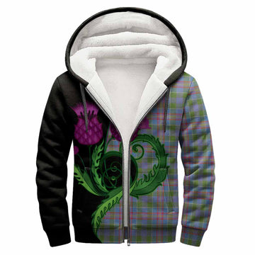 Ralston Tartan Sherpa Hoodie Traditional Scottish Thistle