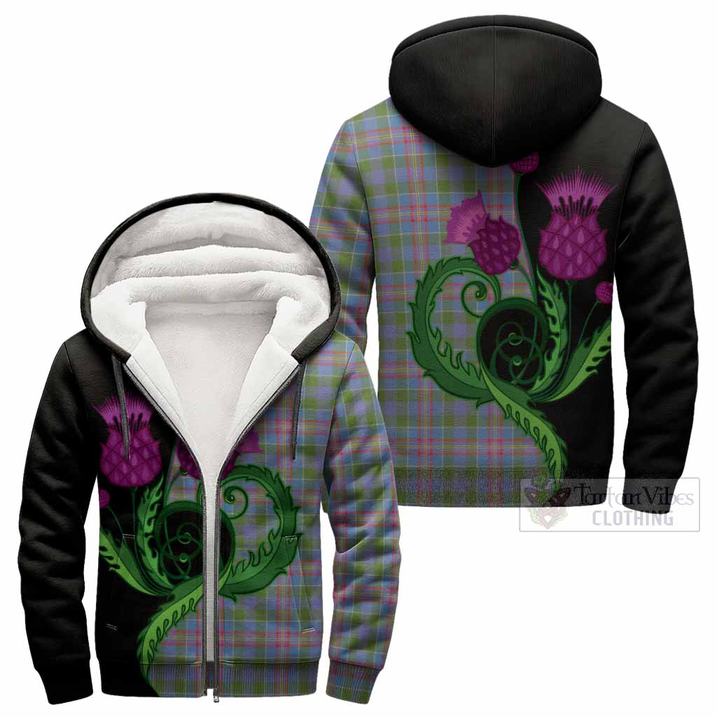 Ralston Tartan Sherpa Hoodie Traditional Scottish Thistle