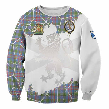 Ralston Tartan Sweatshirt with Family Crest and Lion Rampant Grunge Style
